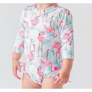 RuffleButts Long Sleeve One Piece Rash Guard Swimsuit Size 3T New With Tag